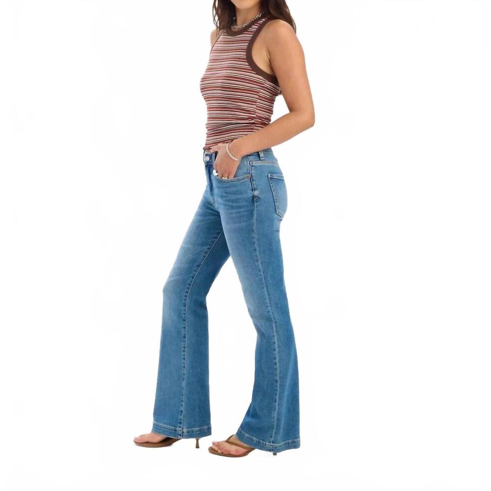 NEW DAZE the heart breaker mid rise flare jean in text me - Picture 4 of 6